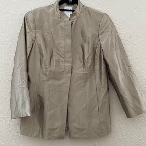 KATE HILL JACKET. SIZE 8. GOLD. 100% SILK. PRE OWNED.